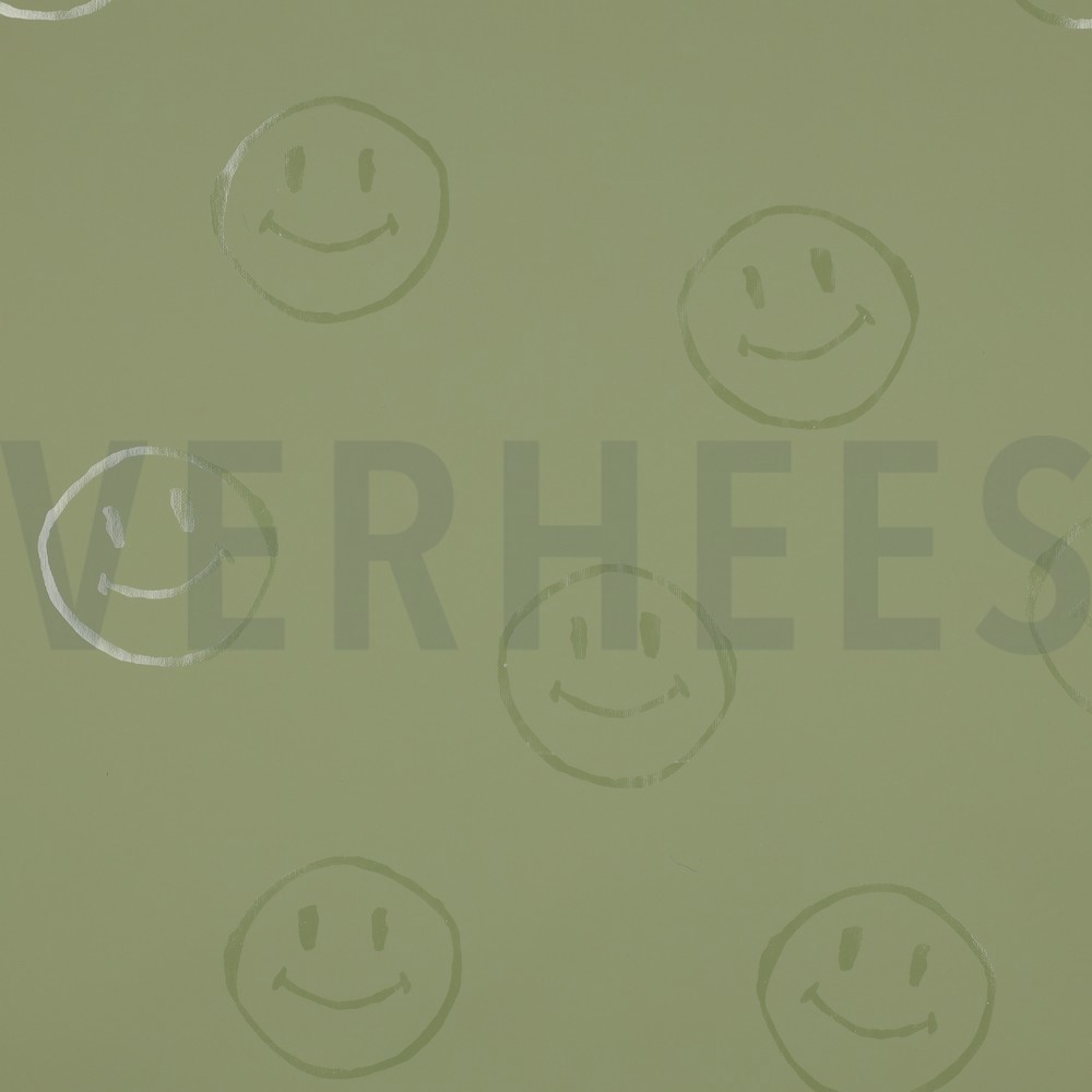 RAINCOAT HAPPY FACES ARMY GREEN (hover)