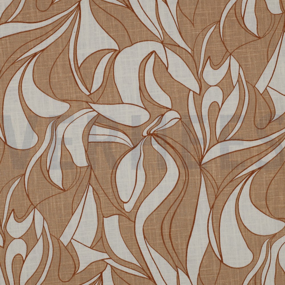 LINEN WASHED ABSTRACT CAPPUCCINO (hover)