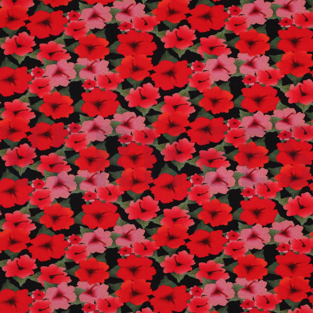 VISCOSE JERSEY DIGITAL FLOWERS RED (hover)