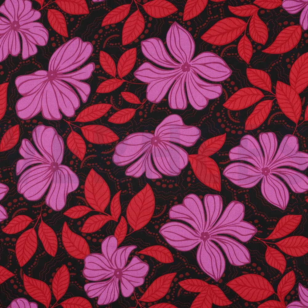 COTTON SATIN FLOWERS DARK RED (hover)