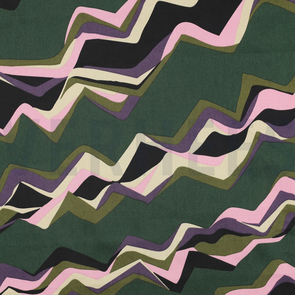 COTTON SATIN ABSTRACT DARK GREEN (hover)