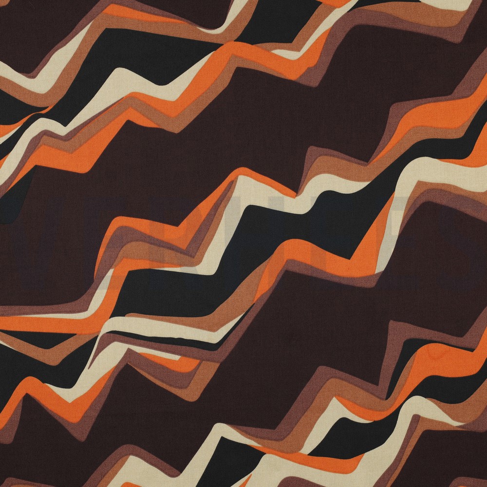 COTTON SATIN ABSTRACT DARK BROWN (hover)