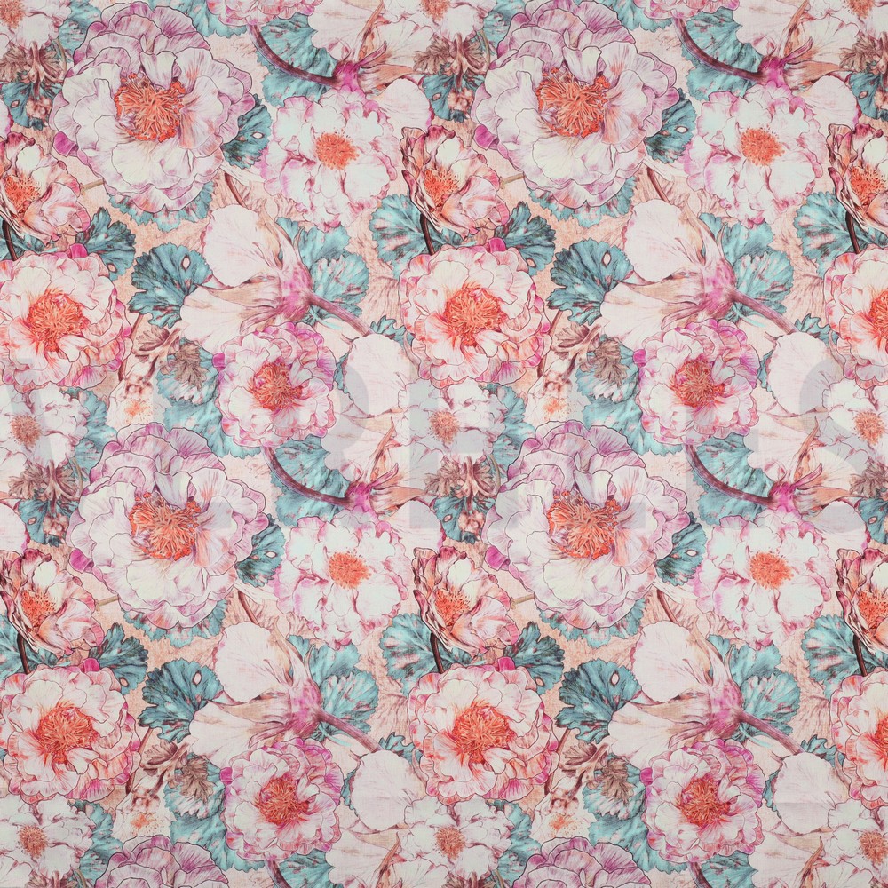 COTTON SATIN DIGITAL JAPANESE ANAMONE NERIDA HANSEN CORAL