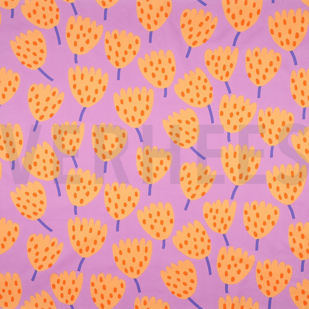 FINE POPLIN TULIPS NERIDA HANSEN LAVENDER (hover)