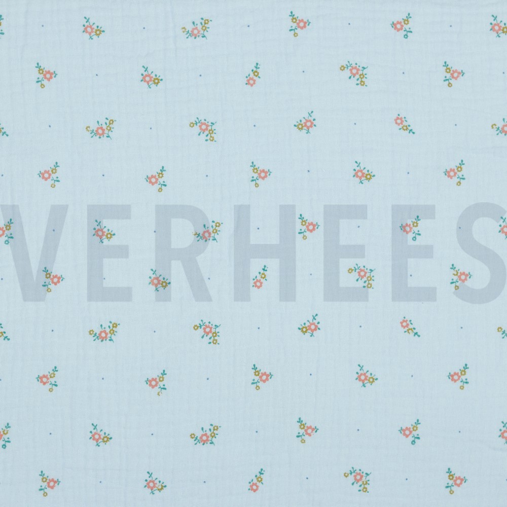 DOUBLE GAUZE FLOWERS LIGHT BLUE (hover)