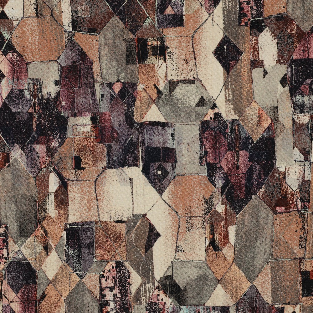 CANVAS DIGITAL GEOMETRIC BROWN