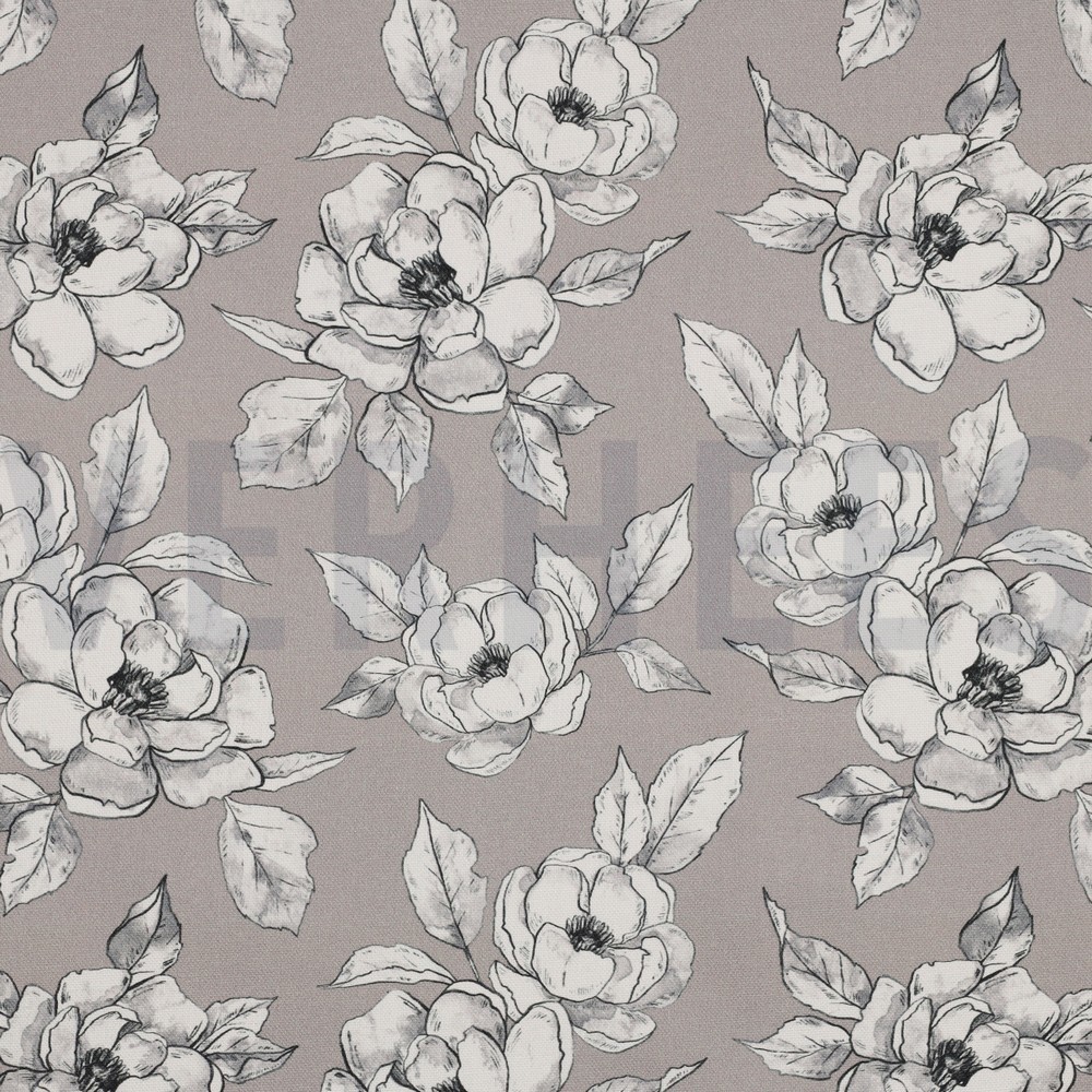 CANVAS DIGITAL FLOWERS TAUPE