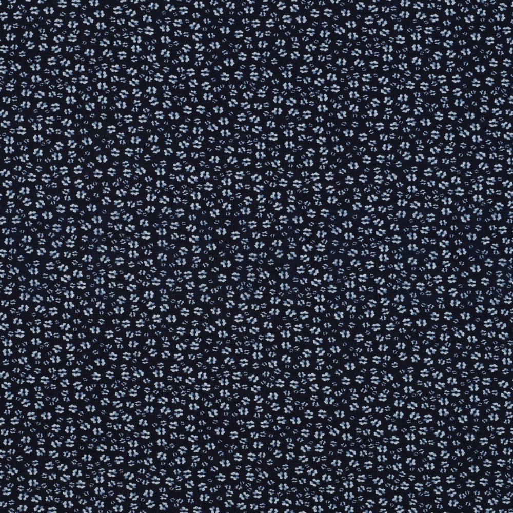 BAMBOO COTTON JERSEY FLOWERS NAVY (hover)