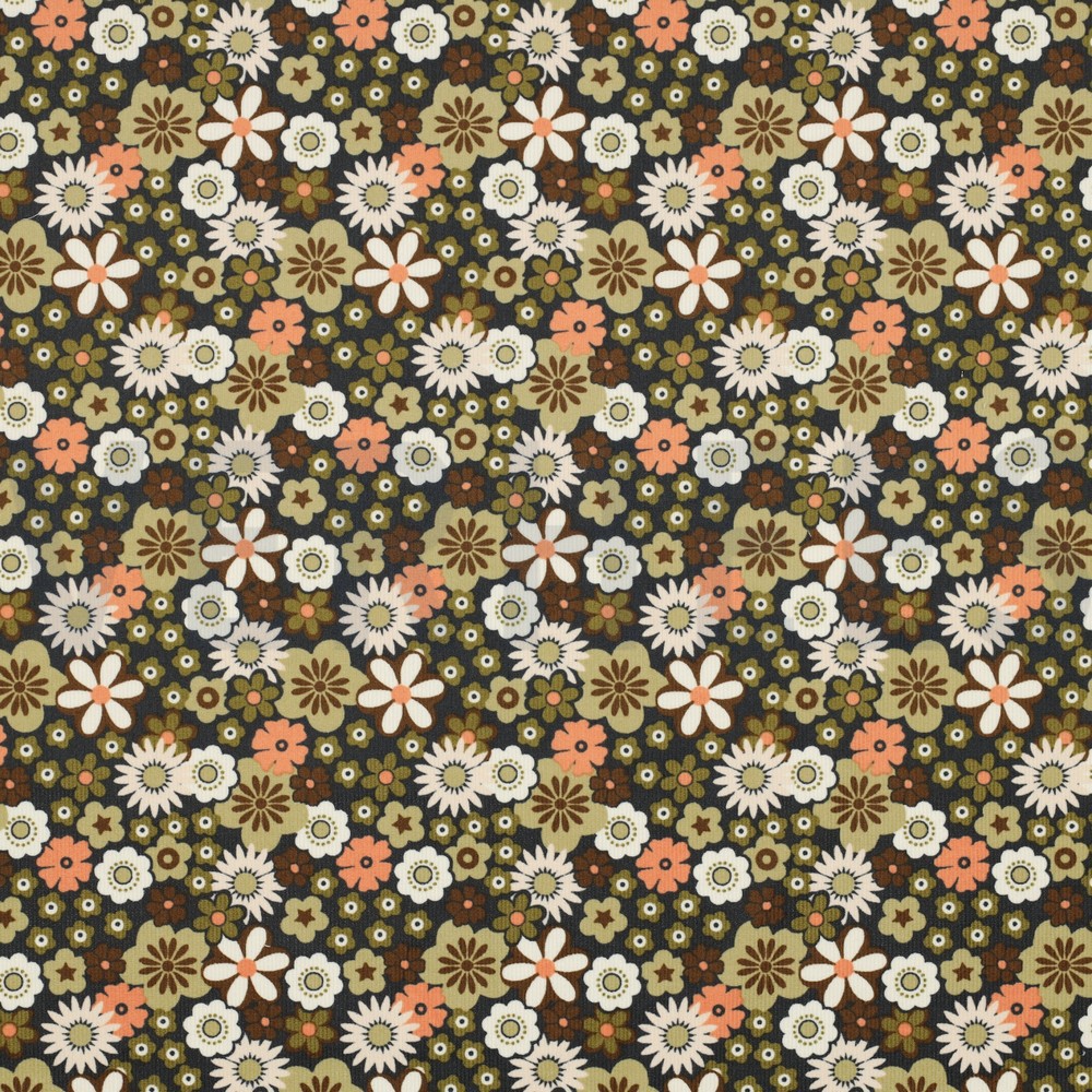 BABYCORD FLOWERS ARMY GREEN