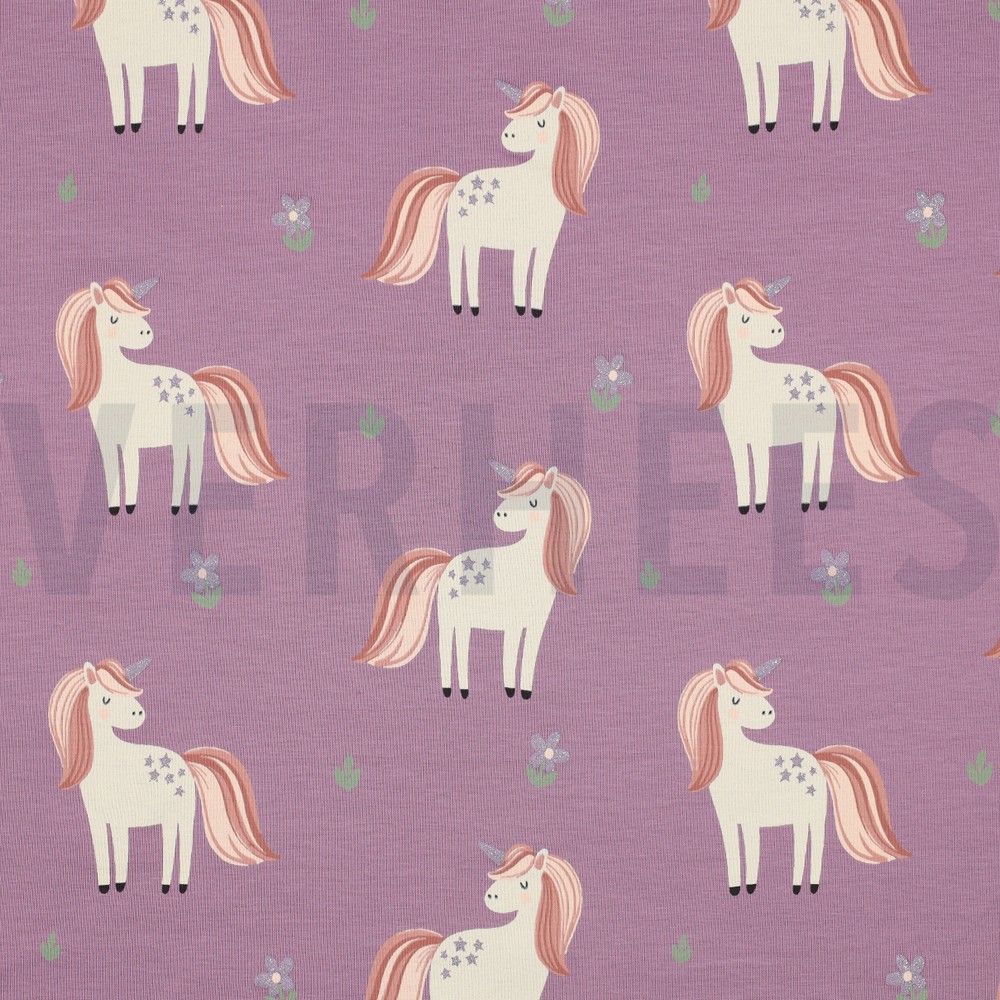 JERSEY GLITTER UNICORNS GRAPE