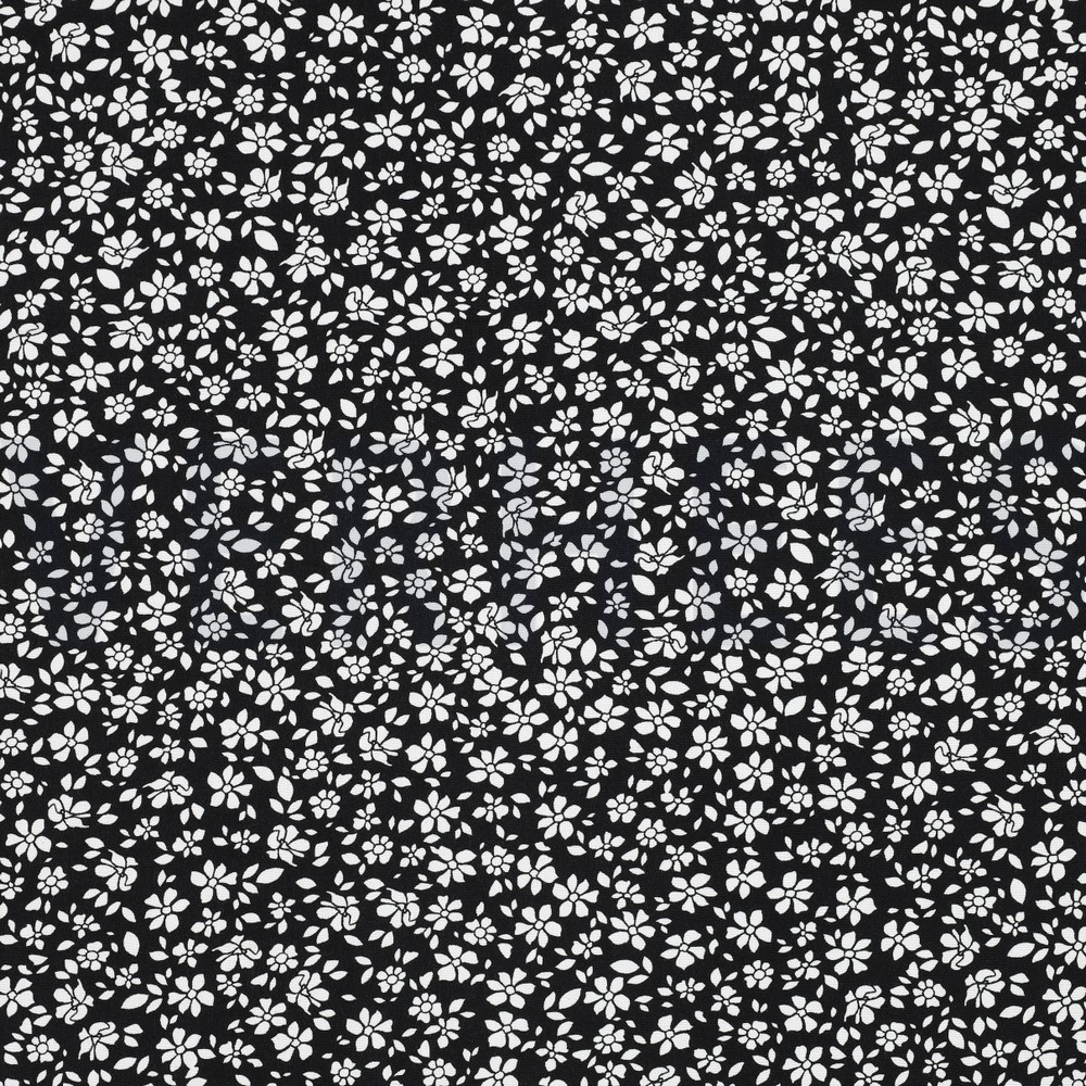 VISCOSE POPLIN STRETCH SMALL FLOWERS BLACK (hover)