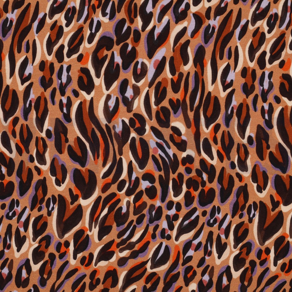 FRENCH TERRY DIGITAL ANIMAL SKIN CINNAMON