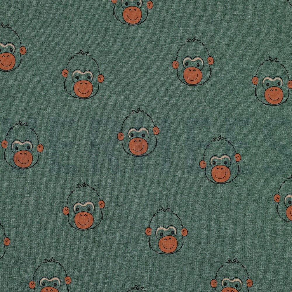 JERSEY MELANGE MONKEY DARK GREEN