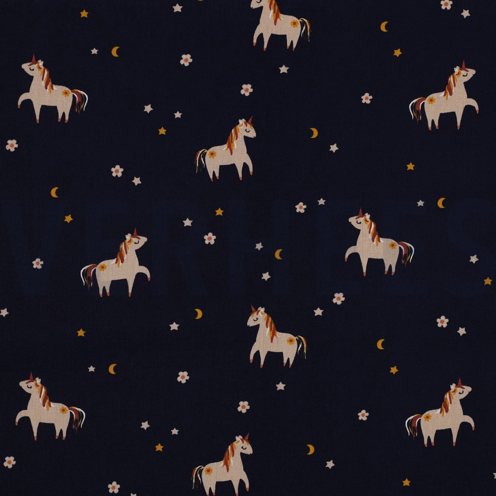 POPLIN UNICORN NAVY