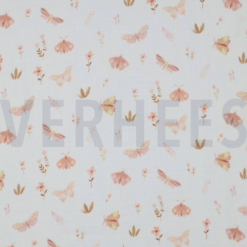 DOUBLE GAUZE DIGITAL BUTTERFLIES WHITE (hover)