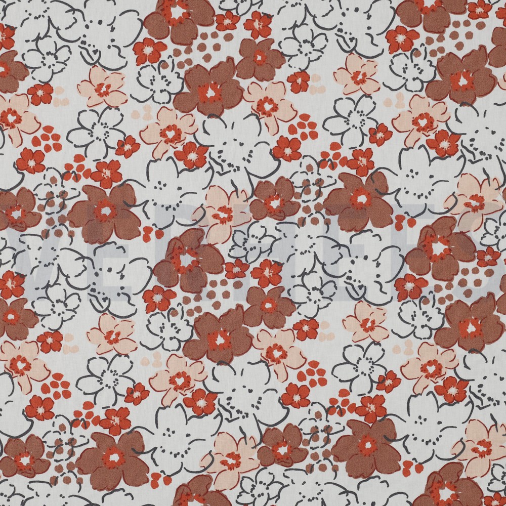 POPLIN WILD FLOWERS OFF WHITE