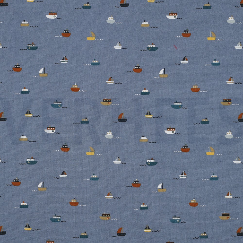 POPLIN GOTS BOATS BLUE SHADOW (hover)