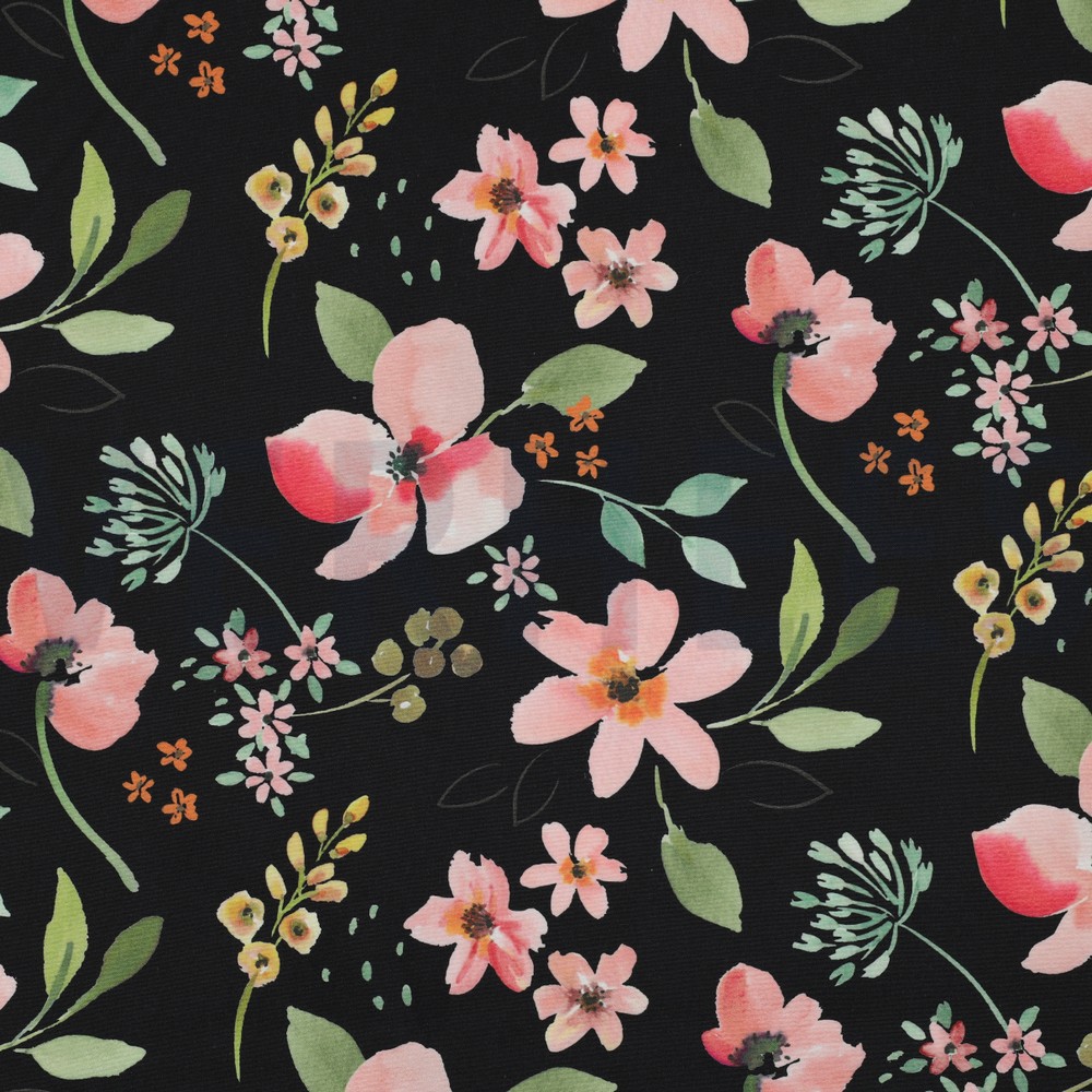 SOFTSHELL DIGITAL FLOWERS BLACK