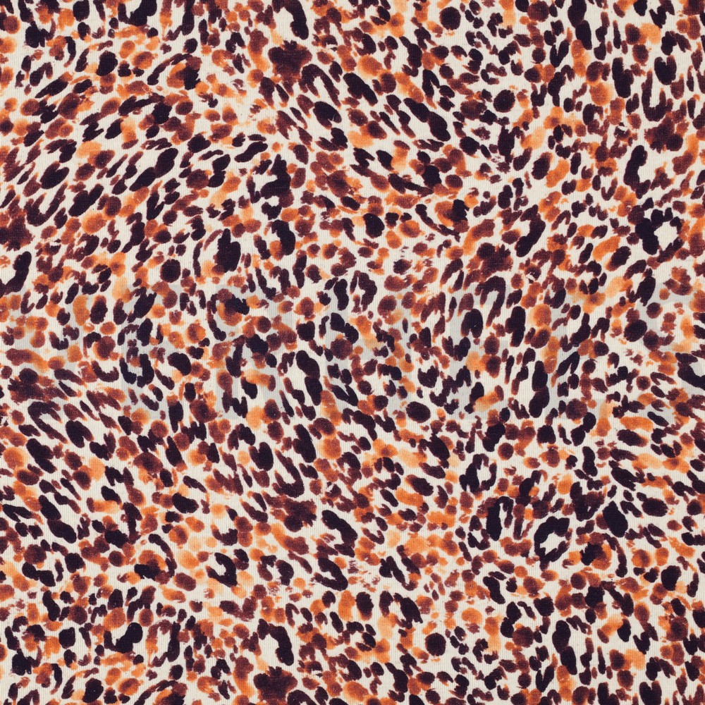 LINEN JERSEY DIGITAL LEOPARD PRINT NATURAL ORANGE (hover)