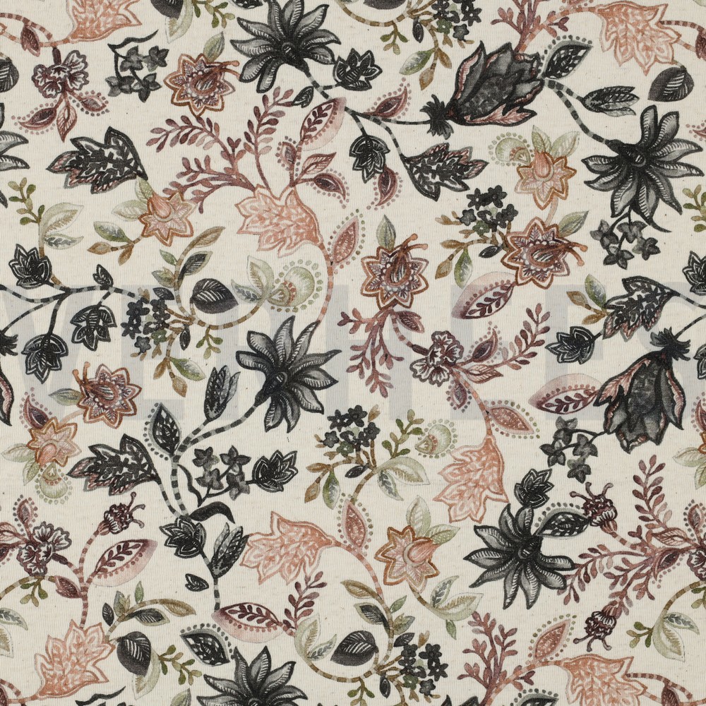 LINEN JERSEY DIGITAL FLOWERS GREY (hover)