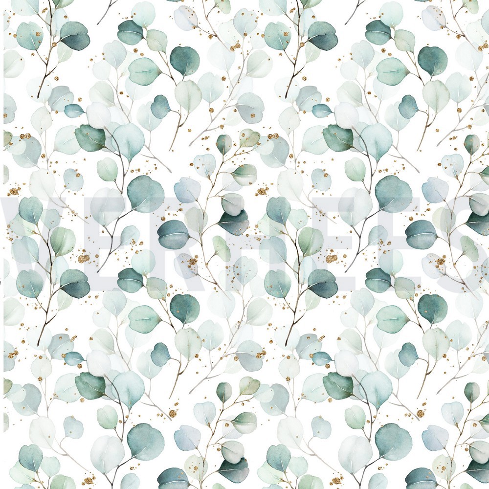 JERSEY DIGITAL EUCALYPTUS LEAVES WHITE