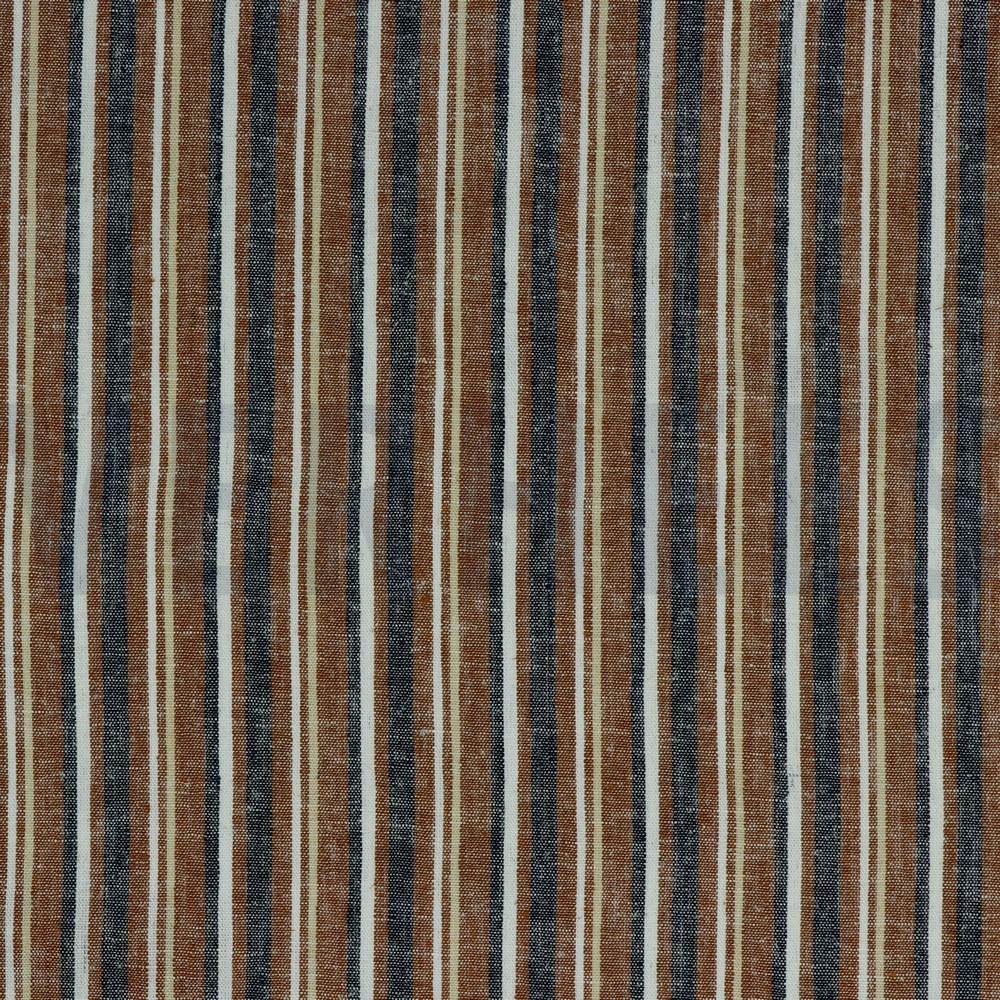 LINEN YARN DYED STRIPE RUST (hover)