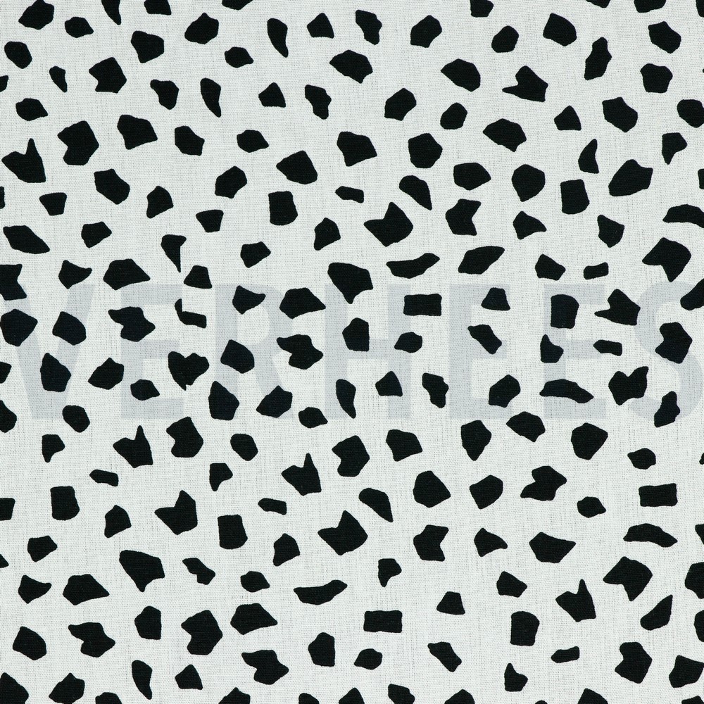 LINEN VISCOSE WASHED DOTS WHITE (hover)