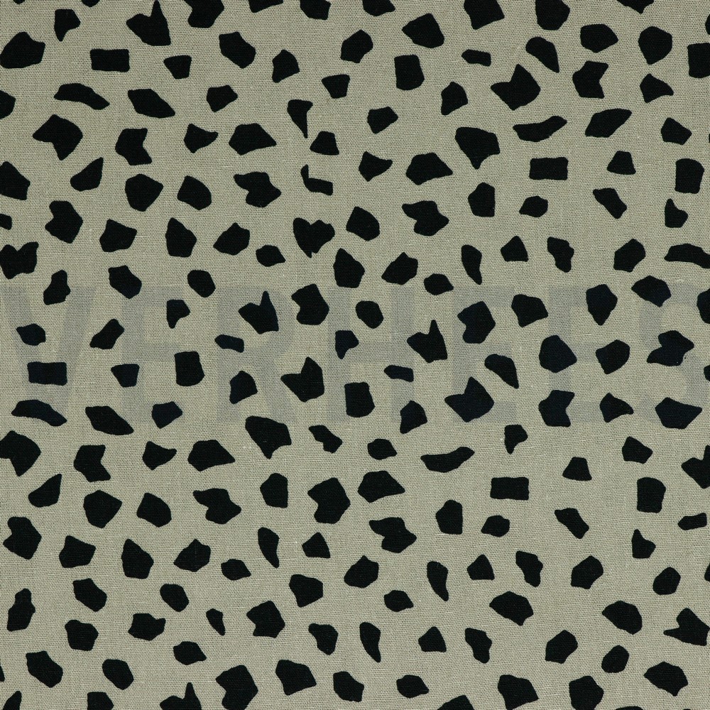 LINEN VISCOSE WASHED DOTS TAUPE (hover)