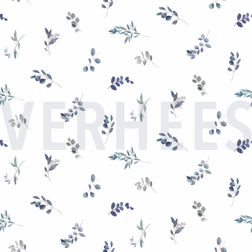 JERSEY DIGITAL EUCALYPTUS WHITE/ BLUE (hover)