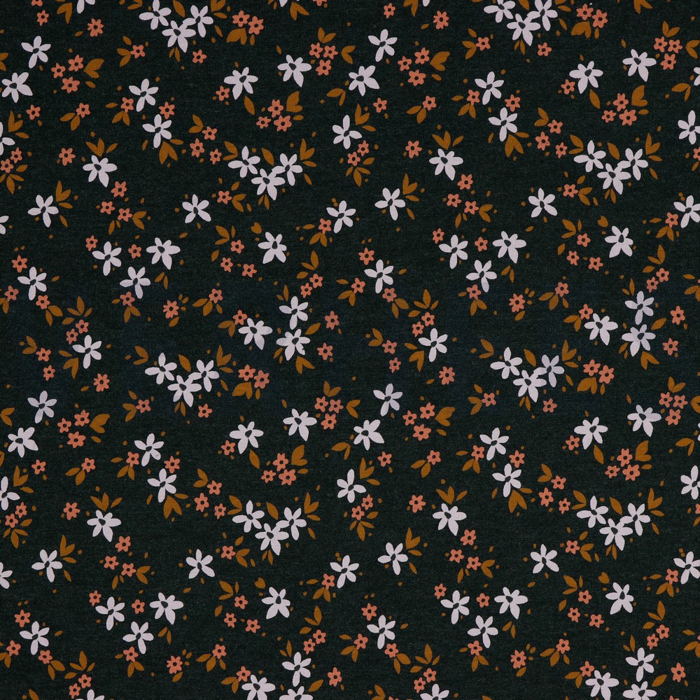 JERSEY MELANGE FLOWERS ANTHRACITE MELANGE (hover)