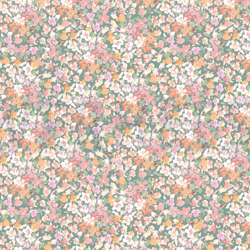 JERSEY DIGITAL SMALL FLOWERS SAGE