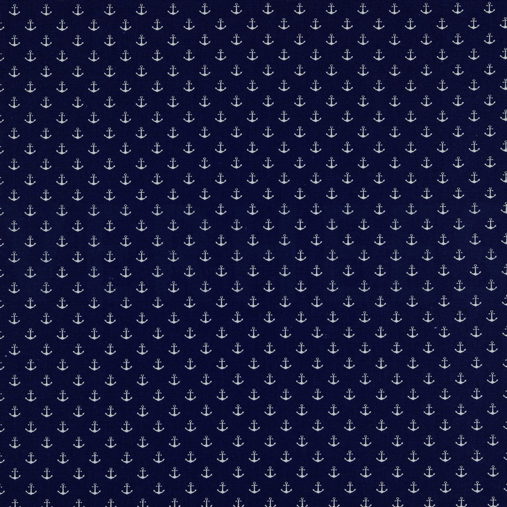 POPLIN PETIT ANCHOR COBALT