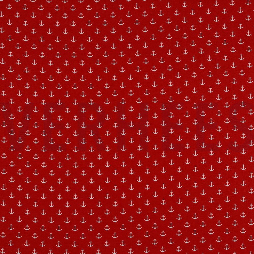 POPLIN PETIT ANCHOR RED