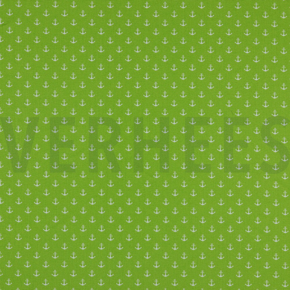 POPLIN PETIT ANCHOR LIME