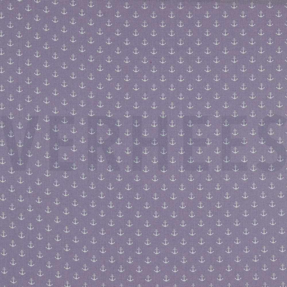 POPLIN PETIT ANCHOR LILAC