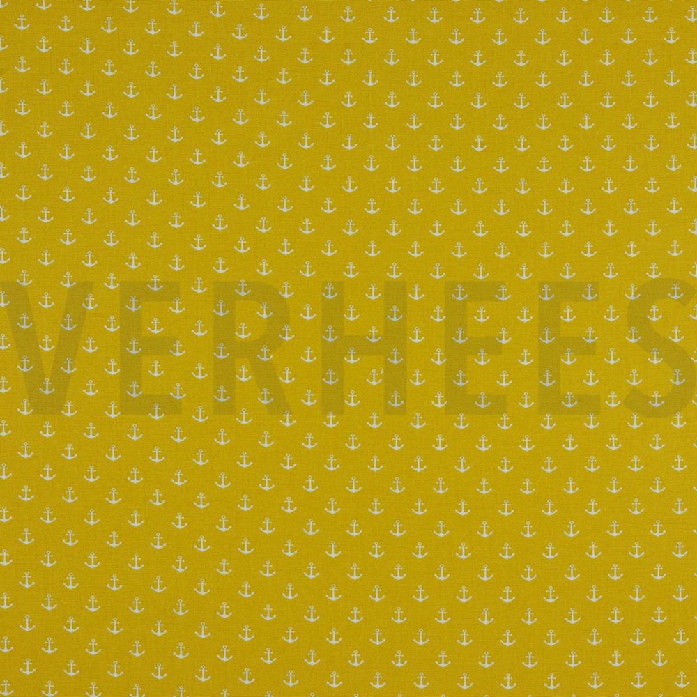 POPLIN PETIT ANCHOR YELLOW