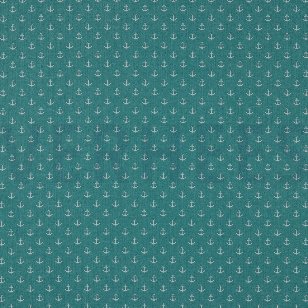 POPLIN PETIT ANCHOR OLD GREEN