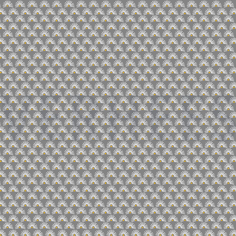 POPLIN FANTASY FLOWERS ROCK GREY