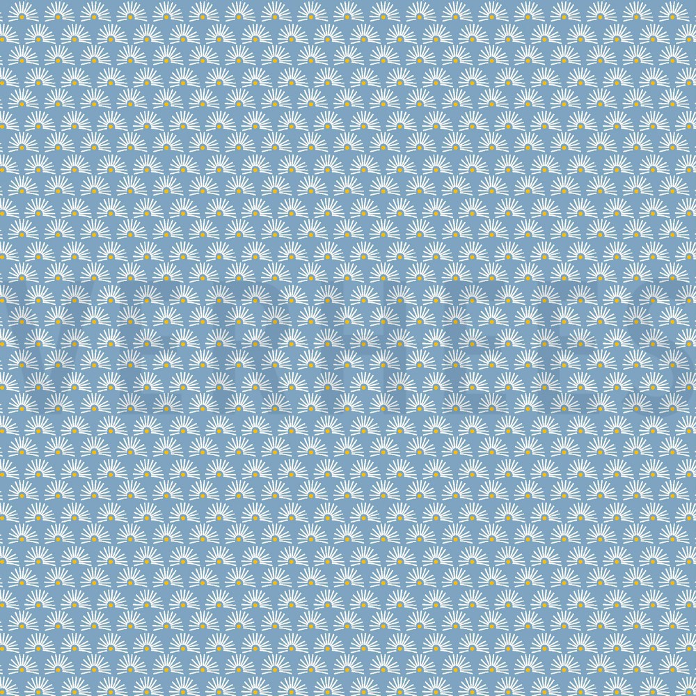 POPLIN FANTASY FLOWERS BABY BLUE