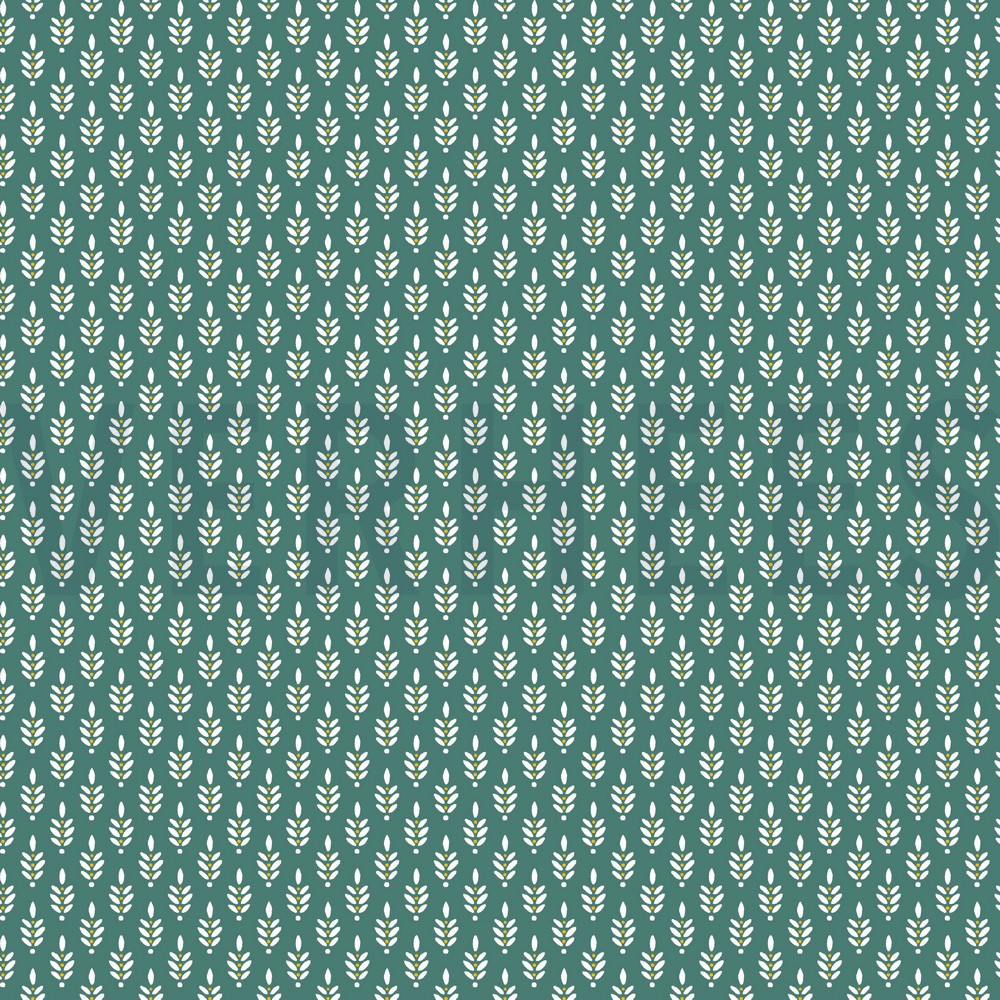 POPLIN FANTASY FLOWERS OLD GREEN