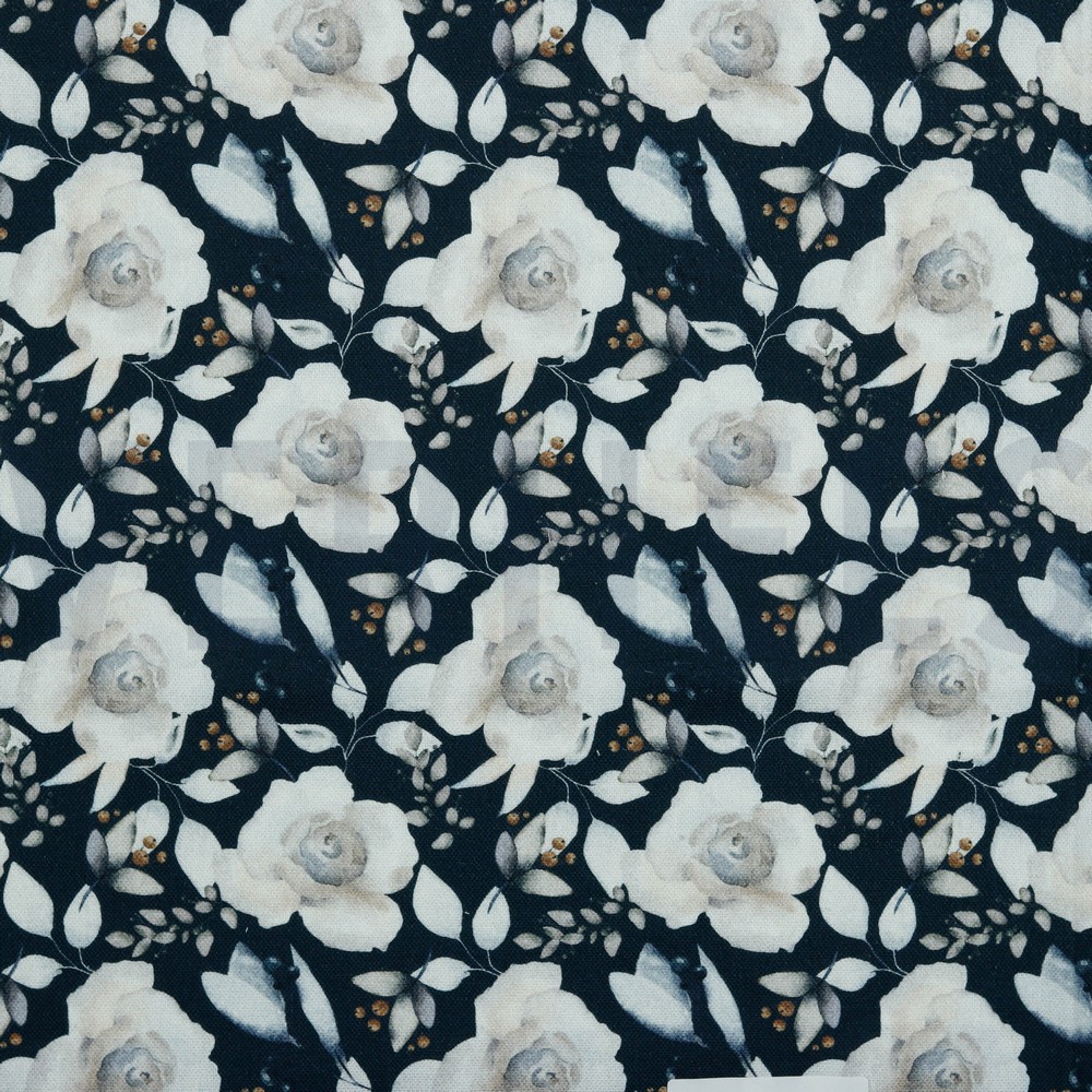 CANVAS DIGITAL FLOWERS NAVY