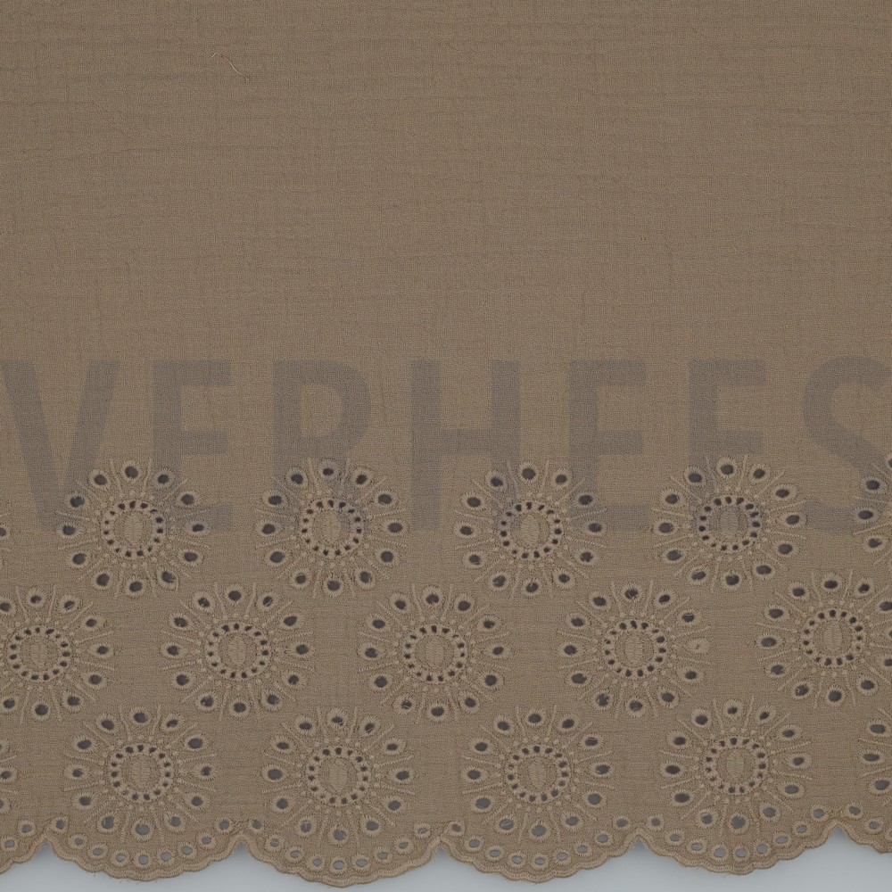 DOUBLE GAUZE BORDER 1-SIDE TAUPE