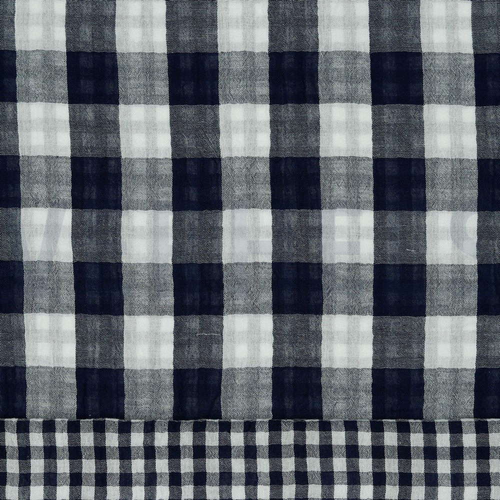 DOUBLE GAUZE DOUBLE SIDED CHECKS NAVY