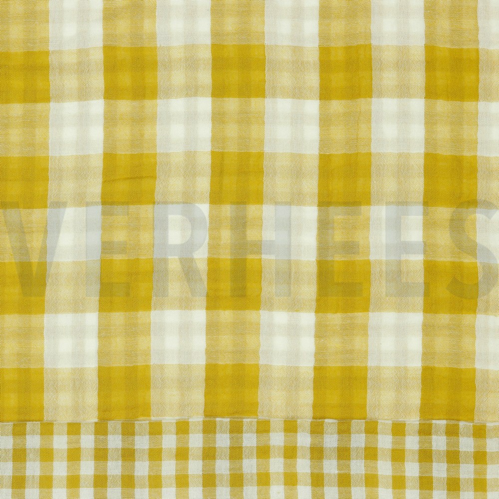 DOUBLE GAUZE DOUBLE SIDED CHECKS OCHRE