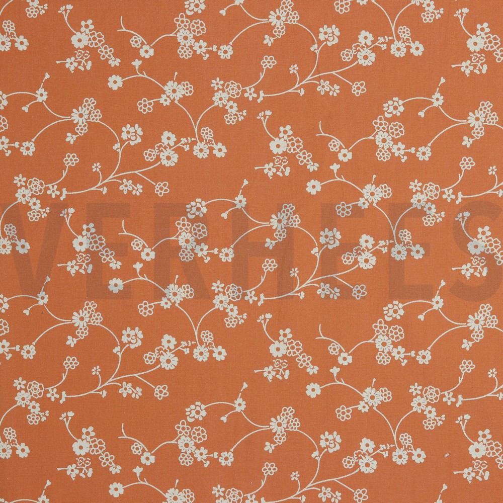 COTTON WASHED FLOWERS PUMPKIN ORANGE