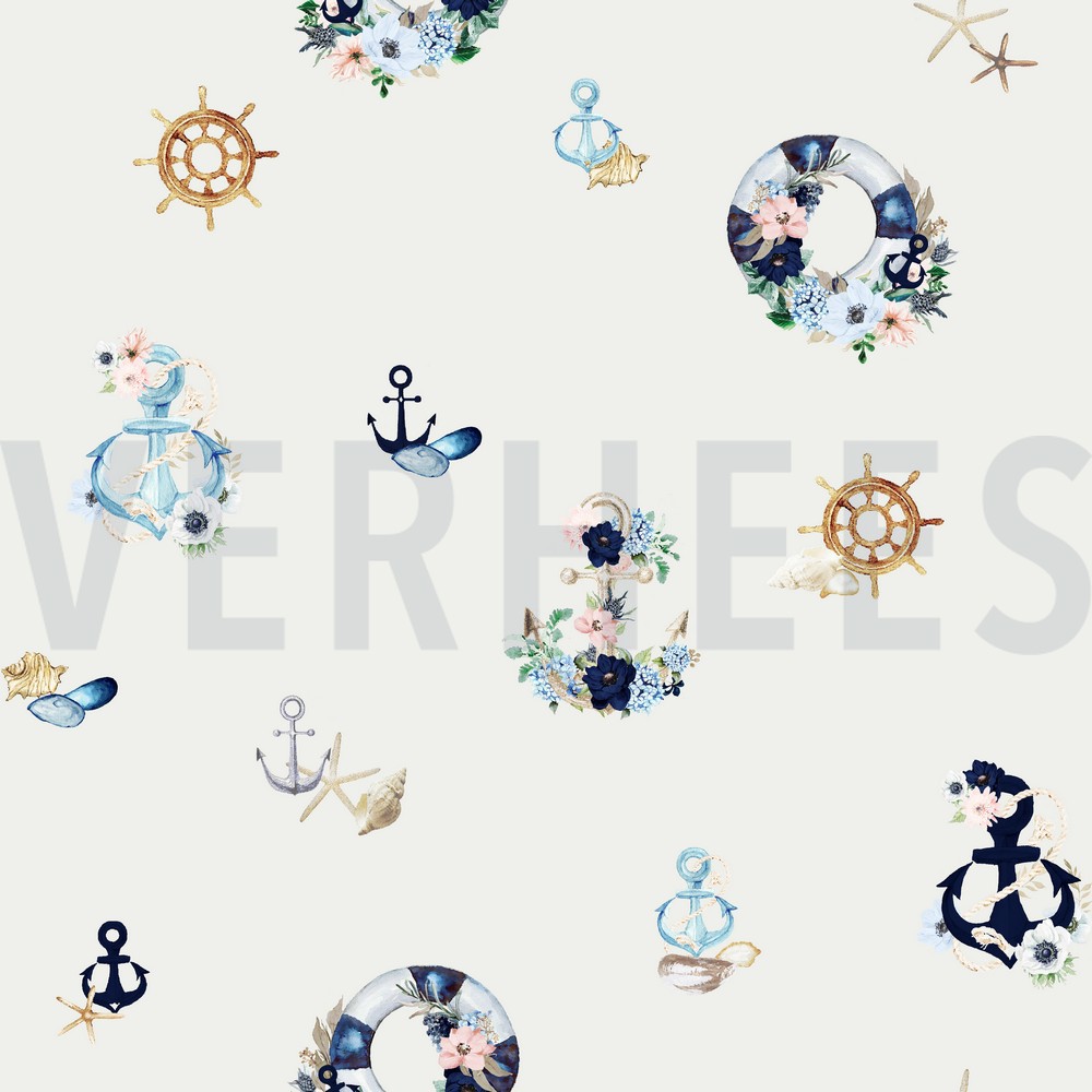 CANVAS DIGITAL ROMANTIC NAUTICAL OFF WHITE