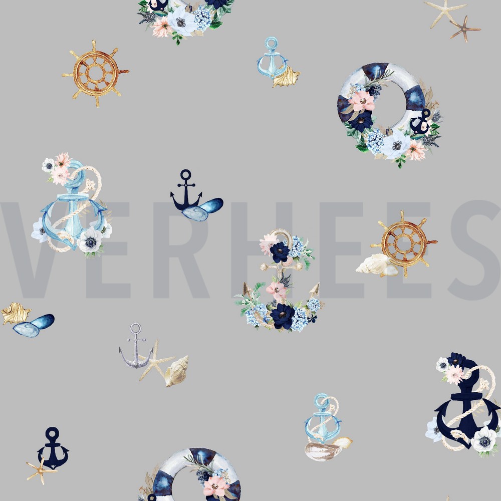 CANVAS DIGITAL ROMANTIC NAUTICAL LIGHT GREY