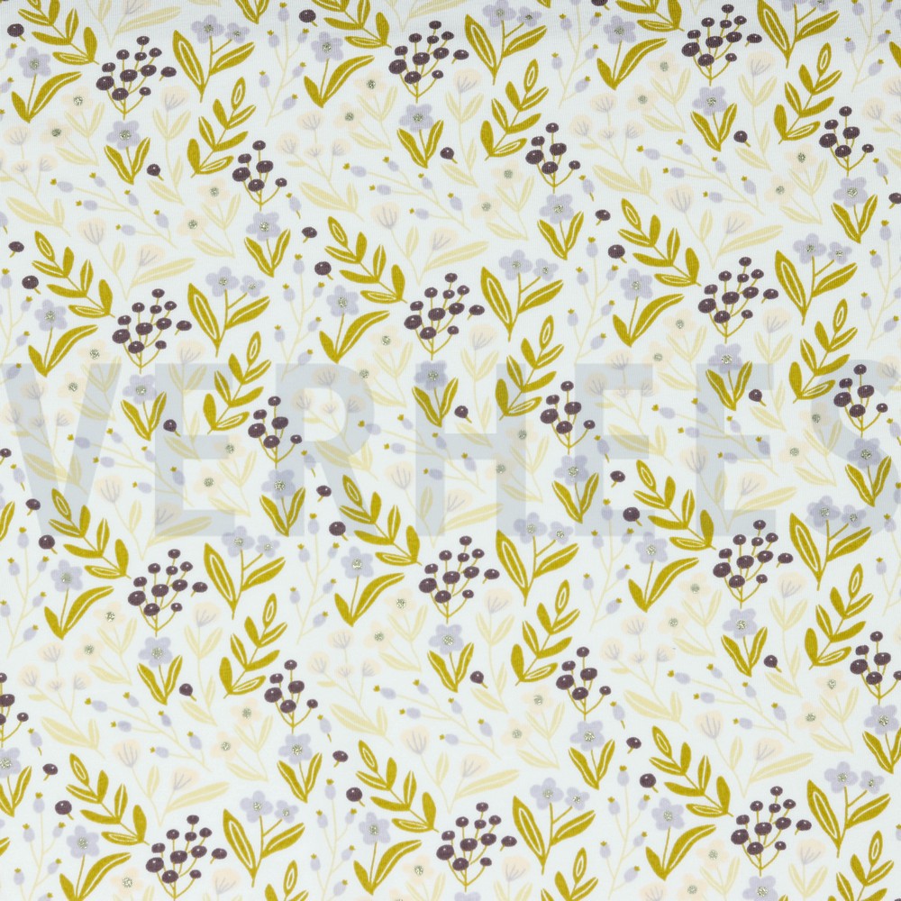 JERSEY GLITTER FLOWERS WHITE (hover)