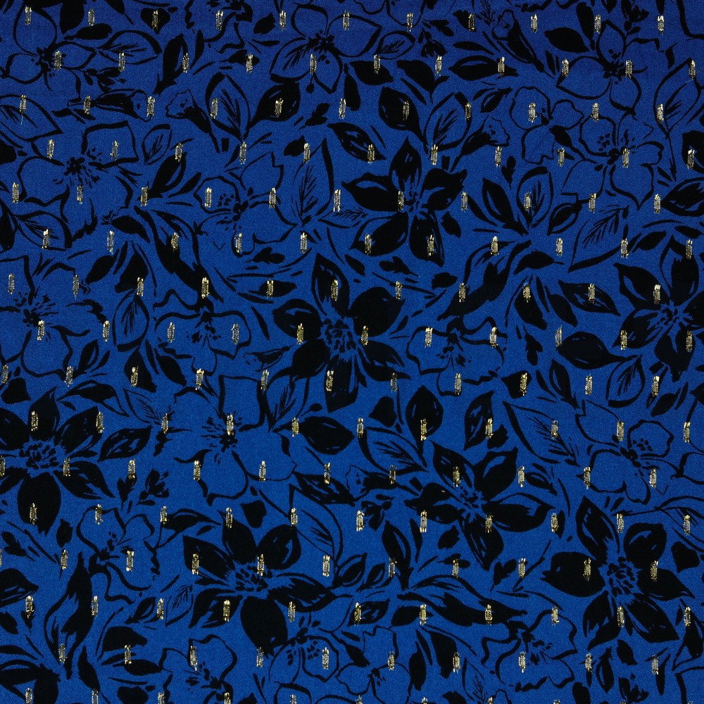 VISCOSE LUREX FLOWERS COBALT (hover)