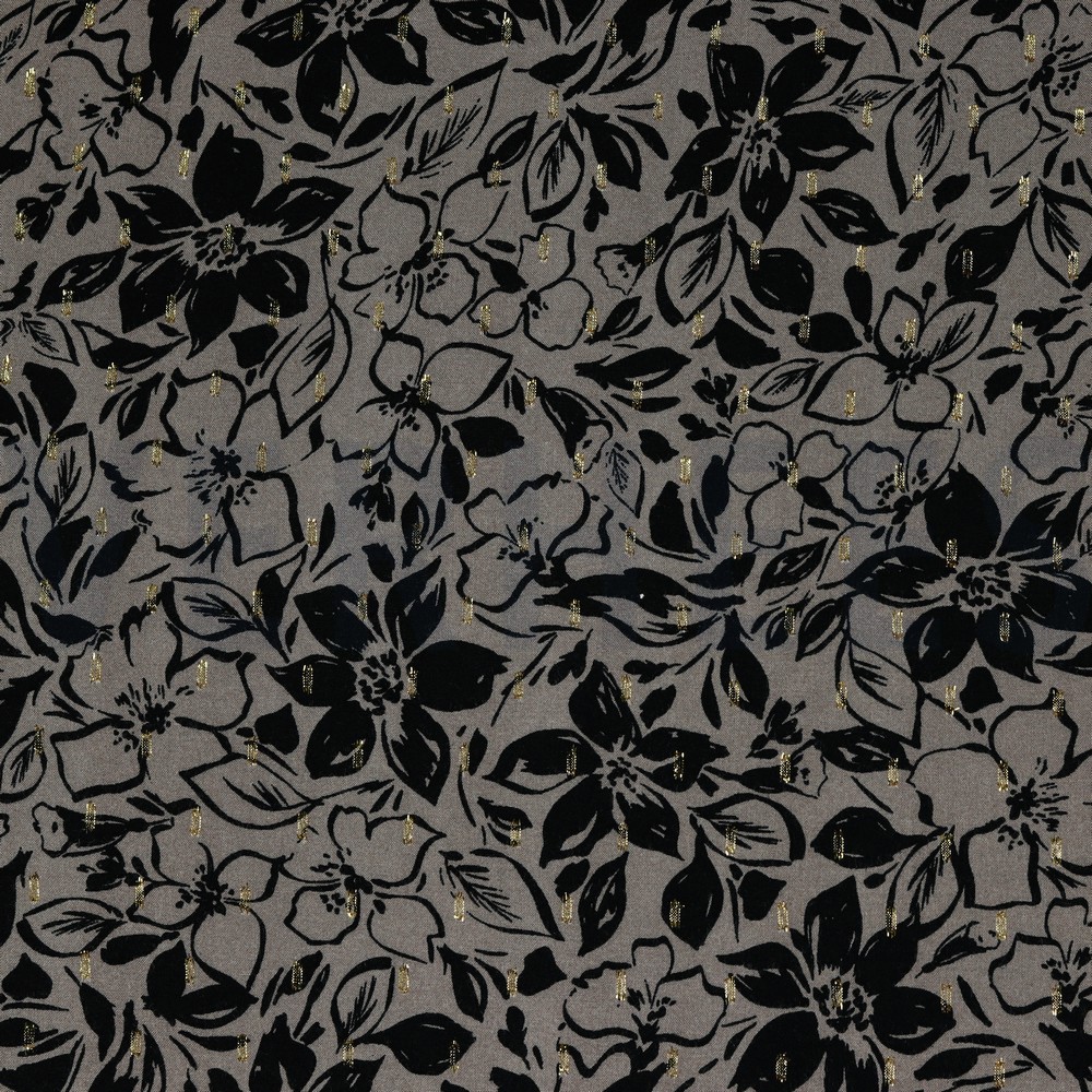 VISCOSE LUREX FLOWERS TAUPE